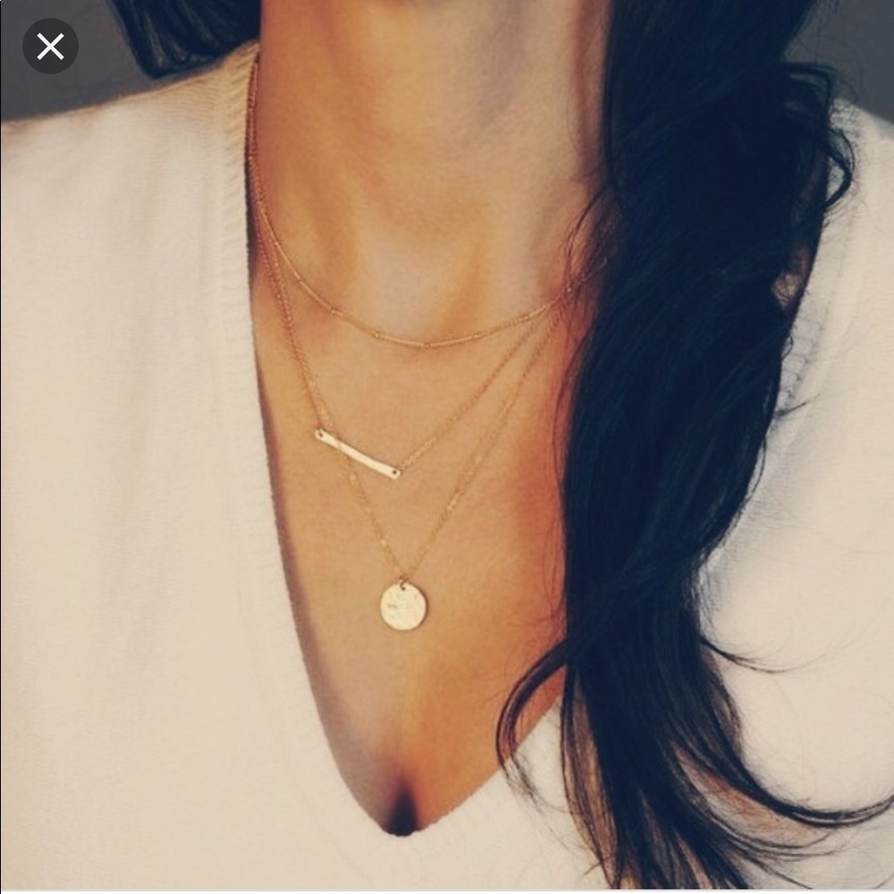 Plate & Disc Layered Necklace